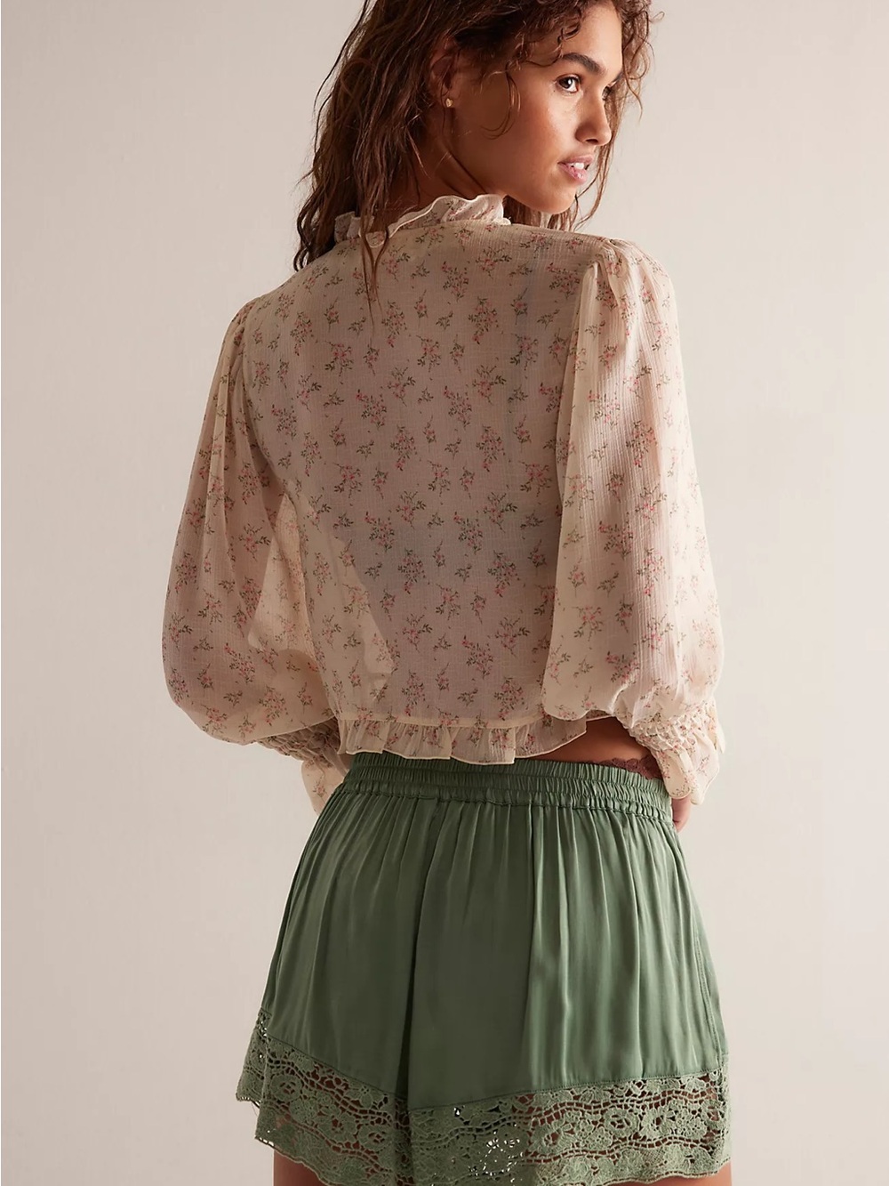 Free People Intimately Midnight Muse Sleep Shorts London Frost XL Lace Trim - Picture 2 of 7